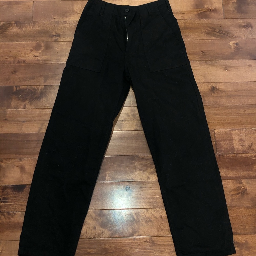 Black High-Waisted Cotton Pants